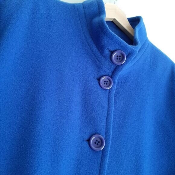 LOUBEN | Wool Cashmere Blend Button Front Soft Coat Jacket Blue Sz 10 P - Picture 6 of 13